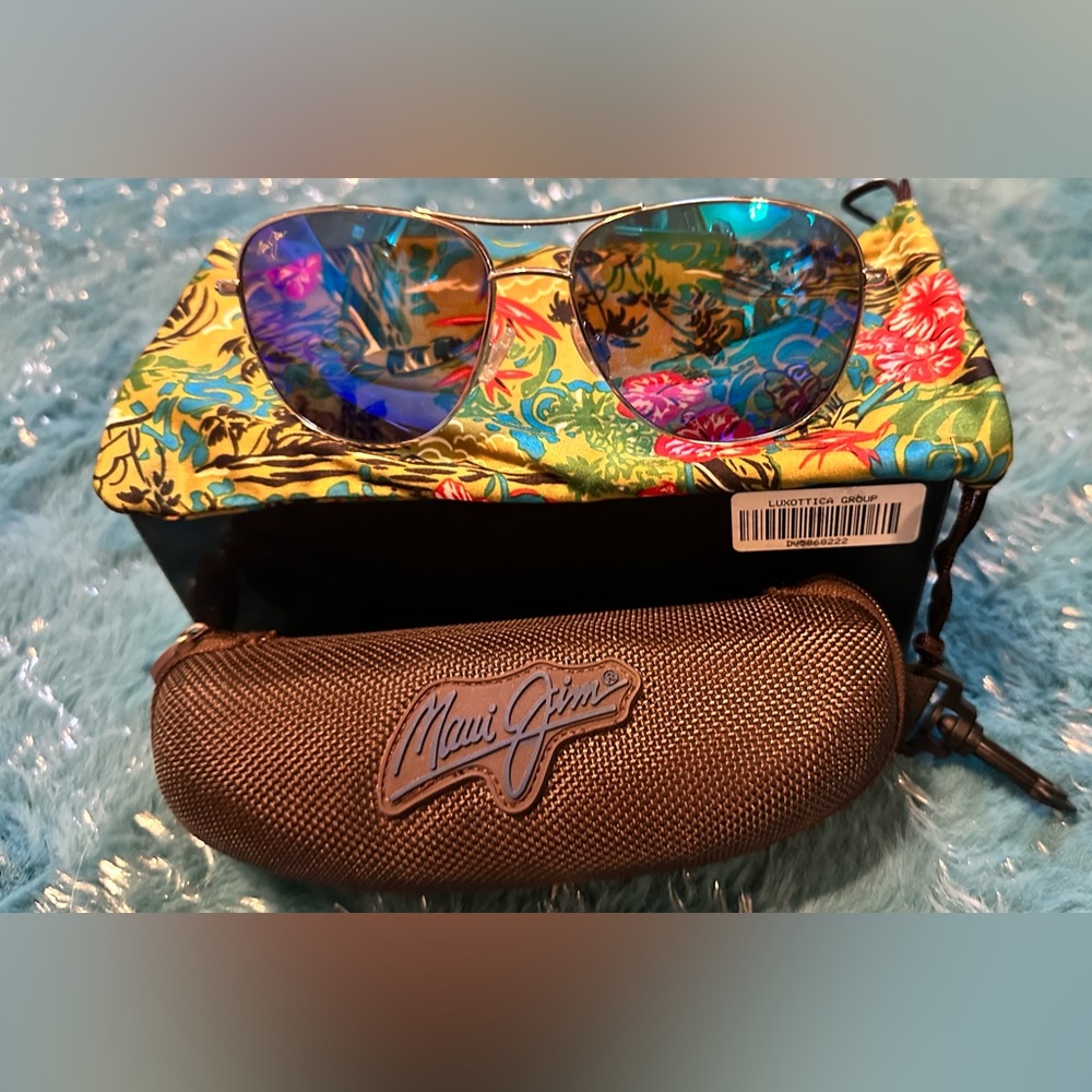 Maui Jim Sunglasses Cliff House Blue Hawaii Mirror PolarizedPlus2 Lens (B247-17)